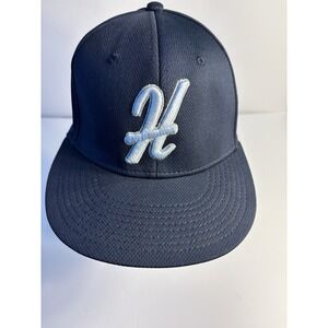The Game Pro Gametek Fitted Cap Hat Size M Style# GP321 A-Flex Navy Lt‎ Blue "H"